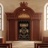 Exquisite Handcrafted Aron Kodesh Premium Synagogue Furniture Manufacturer Ornate Wooden Torah Ark & Gold Embellishments