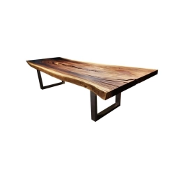 Mulyoharjo Furniture Monkey Pod Wood Slab Dining Table 1468