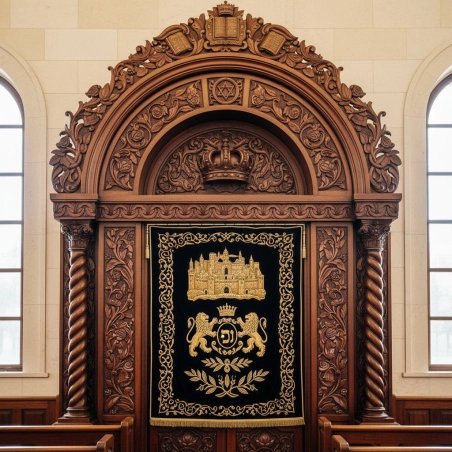 Masterfully Handcrafted Aron Kodesh, Ornate Solid Wood Synagogue Ark, Premium Quality Religious Furniture by Expert Artisans