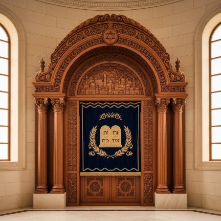 Exquisite Handcrafted Solid Wood Aron Kodesh Premium Synagogue Holy Ark by Leading Furniture Manufacturer & Supplier