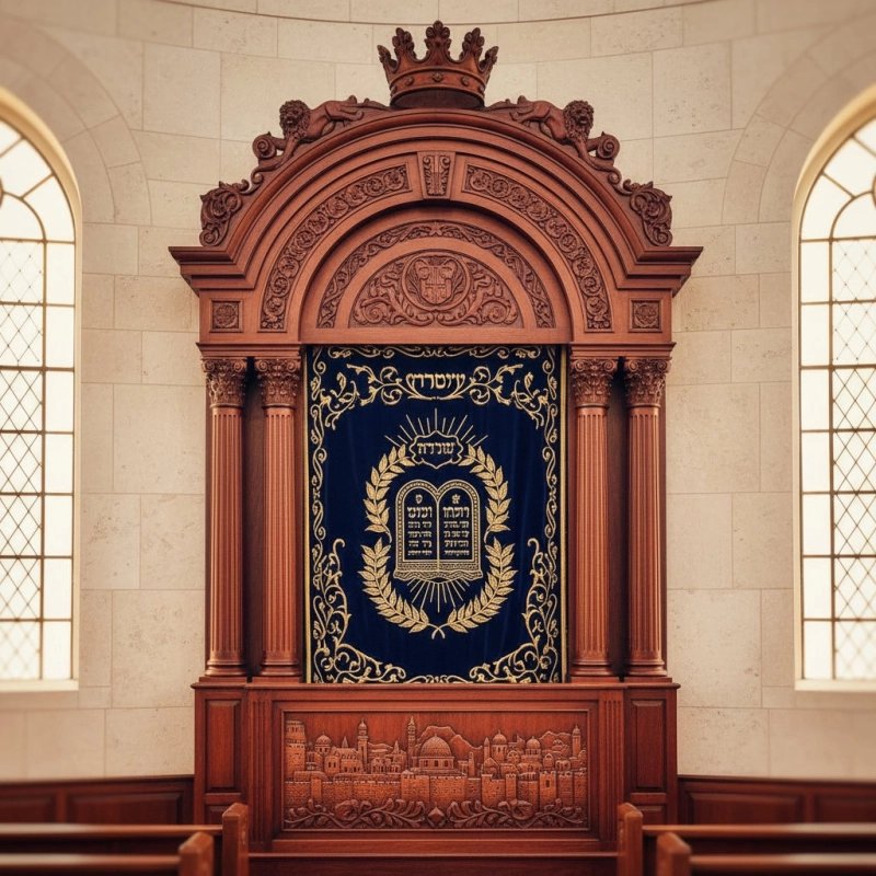 Luxury Handcrafted Aron Kodesh Holy Ark - Premium Synagogue Furniture by Leading Manufacturer, Exquisite Wood Craftsmanship Luxury Handcrafted Aron Kodesh Holy Ark - Premium Synagogue Furniture by Leading Manufacturer, Exquisite Wood Craftsmanship