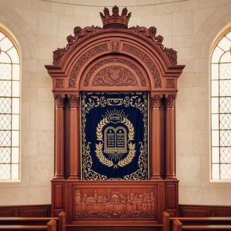 Luxury Handcrafted Aron Kodesh Holy Ark - Premium Synagogue Furniture by Leading Manufacturer, Exquisite Wood Craftsmanship