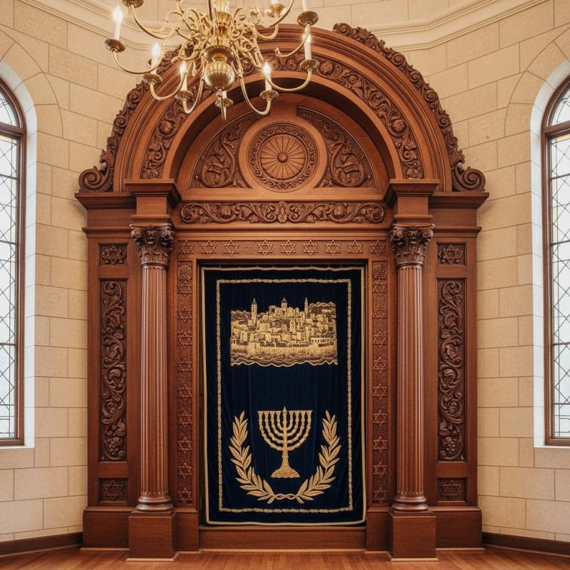 Premium Hand-Carved Solid Wood Aron Kodesh Ornate Synagogue Holy Ark Furniture Manufacturer Premium Hand-Carved Solid Wood Aron Kodesh Ornate Synagogue Holy Ark Furniture Manufacturer