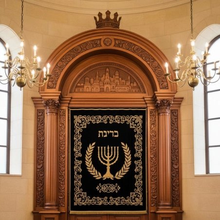 Premium Handcrafted Aron Kodesh - Traditional Wooden Synagogue Holy Ark by Expert Manufacturer - Enduring Sanctuary Furniture
