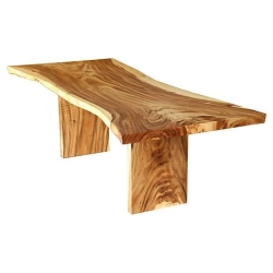 Mulyoharjo Furniture Straight Natural Slab Dining Table 1478