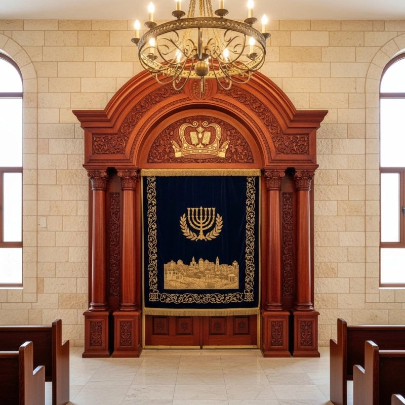 Exquisite Handcrafted Aron Kodesh - Traditional Solid Wood Synagogue Ark by Premier Furniture Manufacturer Exquisite Handcrafted Aron Kodesh - Traditional Solid Wood Synagogue Ark by Premier Furniture Manufacturer