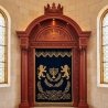 Artisanal Aron Kodesh: Ornate Hardwood Holy Ark for Synagogue, Premium Handcrafted Sanctuary Furniture by Leading Manufacturer