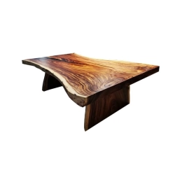 Mulyoharjo Furniture Straight Natural Slab Dining Table 1481