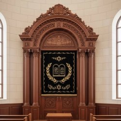 Artisanal Hand-Carved Hardwood Aron Kodesh Premium Synagogue Holy Ark & Sacred Furniture Supplier