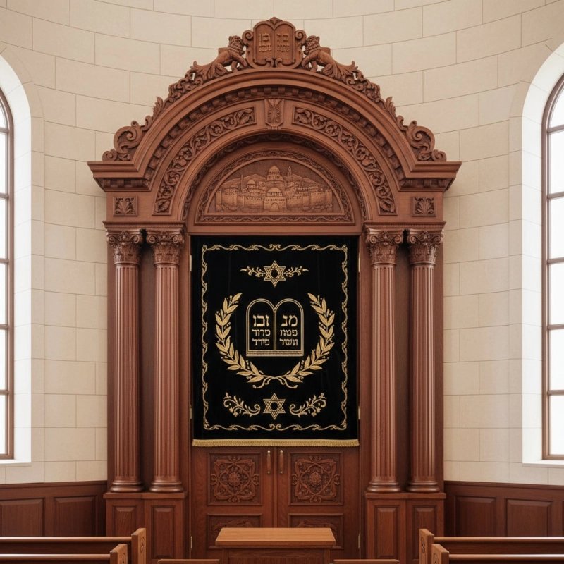 Artisanal Hand-Carved Hardwood Aron Kodesh Premium Synagogue Holy Ark & Sacred Furniture Supplier Artisanal Hand-Carved Hardwood Aron Kodesh Premium Synagogue Holy Ark & Sacred Furniture Supplier