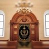 ArtisanCraft Hand-Carved Aron Kodesh Holy Ark Premium Solid Wood Synagogue Furniture for Torah Scrolls Exquisite Ornate Design