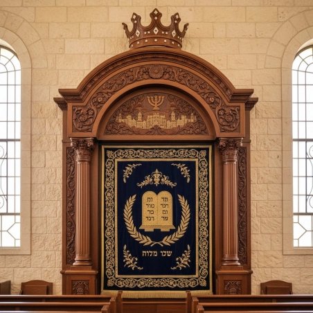 Exquisite Handcrafted Aron Kodesh Holy Ark Premium Solid Wood Synagogue Furniture Supplier & Manufacturer