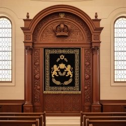 Exquisite Hand-Carved Aron Kodesh, Premium Wood Torah Ark for Synagogues, Manufacturer Quality