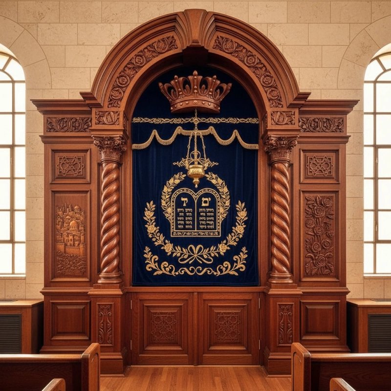 Grand Solid Wood Aron Kodesh Holy Ark for Synagogues - Premium Manufacturer & Supplier Crafted Quality Grand Solid Wood Aron Kodesh Holy Ark for Synagogues - Premium Manufacturer & Supplier Crafted Quality