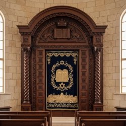 Exquisite Hand-Carved Hardwood Aron Kodesh - Premium Synagogue Furniture by Expert Manufacturers