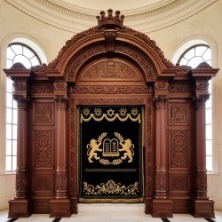 Exquisite Hand-Carved Hardwood Aron Kodesh - Premium Synagogue Holy Ark Furniture by Trusted Manufacturer