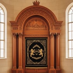 Exquisite Hand-Carved Wooden Aron Kodesh Torah Ark Premium Synagogue Furniture Manufacturer Traditional Sacred Design