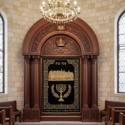 Exquisite Handcrafted Aron Kodesh - Premium Solid Wood Synagogue Torah Ark by Expert Furniture Manufacturer