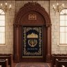 Majestic Handcrafted Aron Kodesh Synagogue Holy Ark by [Manufacturer Name] Premium Carved Hardwood & Velvet for Sacred Sanctuary
