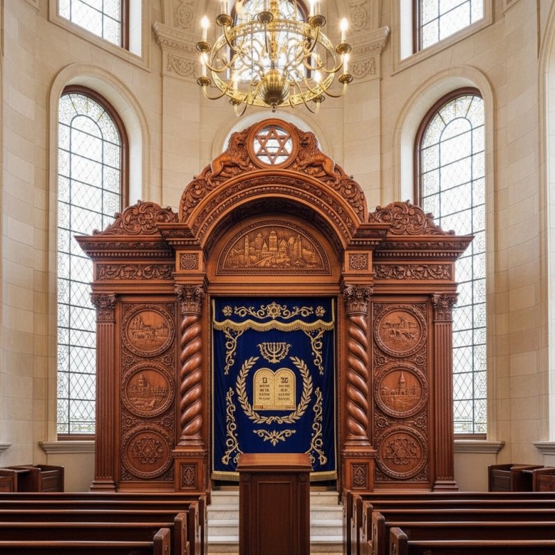 Exquisite Hand-Carved Aron Kodesh Holy Ark - Premium Synagogue Furniture Manufacturer & Supplier Exquisite Hand-Carved Aron Kodesh Holy Ark - Premium Synagogue Furniture Manufacturer & Supplier
