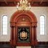 Premium Handcrafted Aron Kodesh Torah Ark, Superior Woodwork by Expert Furniture Manufacturer, Ornate Synagogue Design
