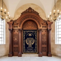 Handcrafted Solid Wood Aron Kodesh Synagogue Ark - Premium Manufacturer Quality by [Your Company Name]