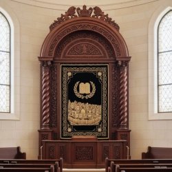 Exquisite Handcrafted Aron Kodesh Torah Ark - Premium Solid Wood Synagogue Furniture, Masterfully Produced for Enduring Legacy