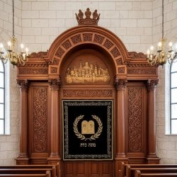Aron Kodesh: Handcrafted Ornate Wood Synagogue Ark Premium Quality Sacred Furniture by Expert Manufacturer