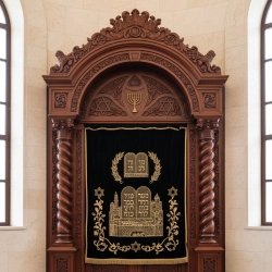 Handcrafted Wooden Aron Kodesh - Ornate Synagogue Ark Furniture by Leading Manufacturer - Premium Artisanal Quality