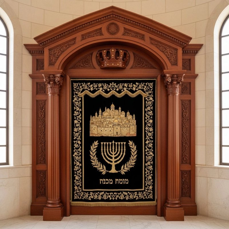 Luxury Hand-Carved Hardwood Aron Kodesh, Superior Synagogue Torah Ark Furniture, Expertly Crafted Sanctuary Furnishings Luxury Hand-Carved Hardwood Aron Kodesh, Superior Synagogue Torah Ark Furniture, Expertly Crafted Sanctuary Furnishings