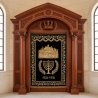 Luxury Hand-Carved Hardwood Aron Kodesh, Superior Synagogue Torah Ark Furniture, Expertly Crafted Sanctuary Furnishings