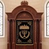 Exquisite Hand-Carved Aron Kodesh, Dark Hardwood Synagogue Furniture, Premium Manufacturer's Craftsmanship