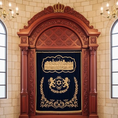 Premium Handcrafted Solid Wood Aron Kodesh, Traditional Synagogue Torah Ark by Leading Furniture Manufacturer