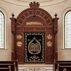 Master-Crafted Ornate Solid Wood Aron Kodesh - Premium Synagogue Furniture Manufacturer & Supplier