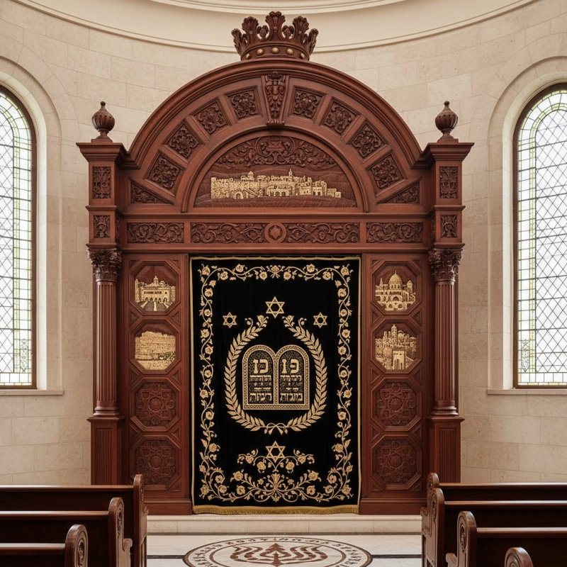 Master-Crafted Ornate Solid Wood Aron Kodesh - Premium Synagogue Furniture Manufacturer & Supplier Master-Crafted Ornate Solid Wood Aron Kodesh - Premium Synagogue Furniture Manufacturer & Supplier
