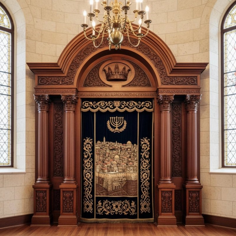 Exquisite Hand-Carved Wooden Aron Kodesh Premium Synagogue Furniture Manufacturer & Supplier Timeless Sacred Design