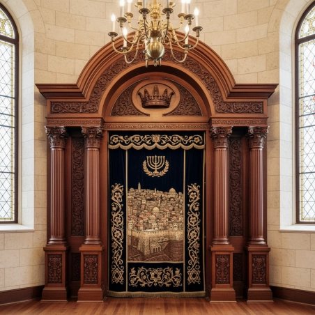 Exquisite Hand-Carved Wooden Aron Kodesh Premium Synagogue Furniture Manufacturer & Supplier Timeless Sacred Design