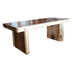 Mulyoharjo Furniture Straight Natural Slab Dining Table 1504