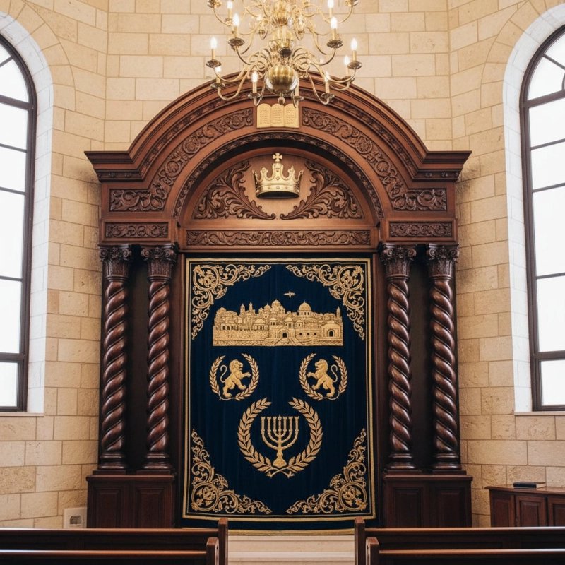 Exquisite Hand-Carved Aron Kodesh - Artisanal Synagogue Furniture, Premium Quality Production Exquisite Hand-Carved Aron Kodesh - Artisanal Synagogue Furniture, Premium Quality Production