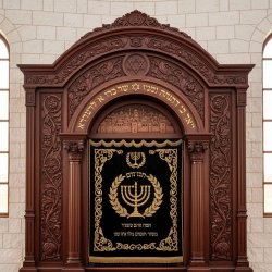 Exquisite Handcrafted Solid Wood Aron Kodesh Premium Synagogue Furniture Manufacturer Artisan Quality Sanctuary Ark