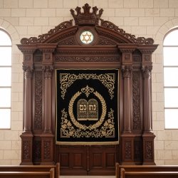 Exquisite Hand-Carved Wooden Aron Kodesh - Premium Synagogue Sanctuary Furniture by Expert Manufacturers