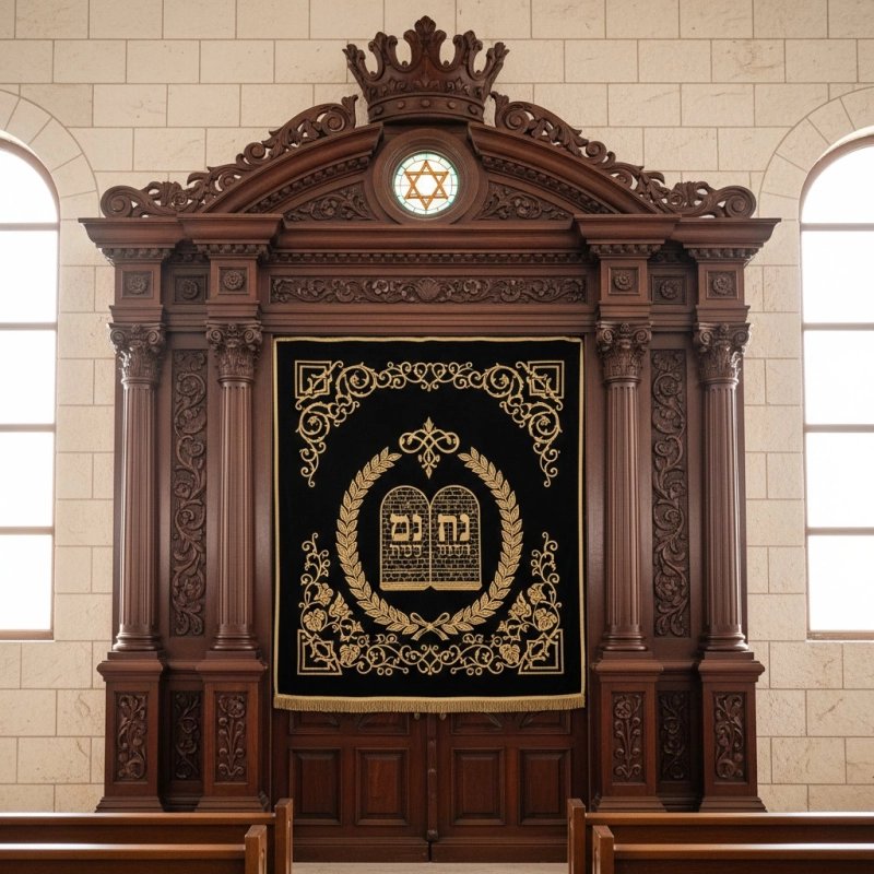 Exquisite Hand-Carved Wooden Aron Kodesh - Premium Synagogue Sanctuary Furniture by Expert Manufacturers Exquisite Hand-Carved Wooden Aron Kodesh - Premium Synagogue Sanctuary Furniture by Expert Manufacturers