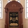 Handcrafted Hardwood Aron Kodesh Holy Ark with Gold Embroidered Velvet for Synagogue - Premium Supplier Sacred Furniture