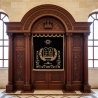 Exquisite Hand-Carved Solid Wood Aron Kodesh with Velvet Parochet - Premium Synagogue Ark Manufacturer