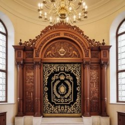 Exquisite Hand-Carved Wooden Aron Kodesh Premium Synagogue Holy Ark Furniture Manufacturer Superior Craftsmanship