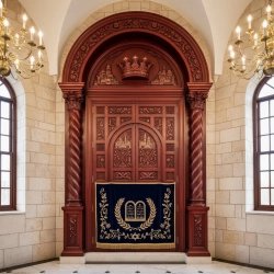 Premium Quality Hand-Carved Wooden Aron Kodesh Synagogue Furniture Supplier Traditional Holy Ark Cabinet