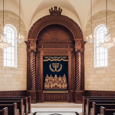 Premium Handcrafted Aron Kodesh & Aron Hakodesh Solid Wood Synagogue Furniture Exquisite Custom Spiritual Ark