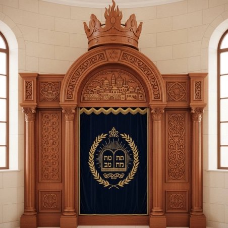 Exquisite Hand-Carved Aron Kodesh Premium Synagogue Holy Ark Furniture by Expert Manufacturer
