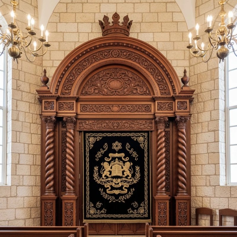 Magnificent Hand-Carved Wooden Aron Kodesh for Synagogues Premium Jewish Ritual Furniture Manufacturer & Supplier Magnificent Hand-Carved Wooden Aron Kodesh for Synagogues Premium Jewish Ritual Furniture Manufacturer & Supplier