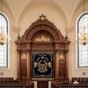 Exquisite Hand-Carved Aron Kodesh: Ornate Solid Wood Synagogue Ark by Premier Furniture Manufacturer